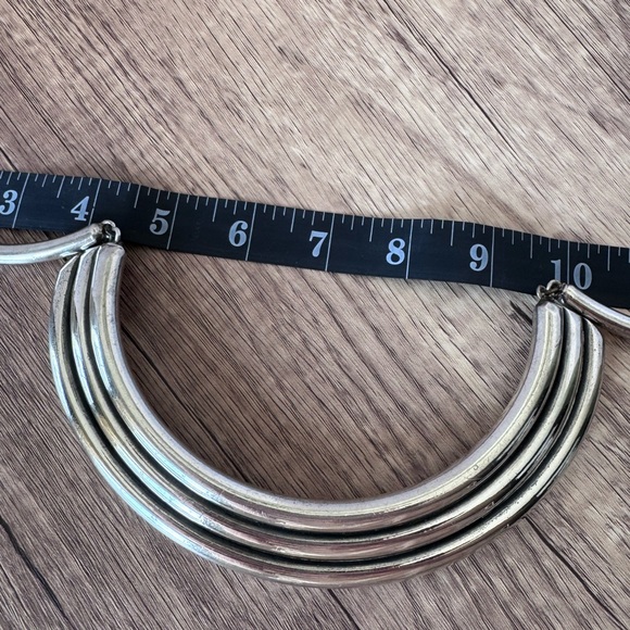 Designer Signed M. Vismonski 925 Sterling Silver Layered Choker Necklace - Picture 7 of 7